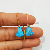 Turquoise Howlite Gold Plated Earrings, Statement Earrings, Dainty Jewelry, Handmade Earrings